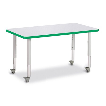 Jonti-Craft Berries Rectangle Activity Table, 24 in. x 36 in., Mobile, Freckled Gray/Green/Gray 6478JCM119
